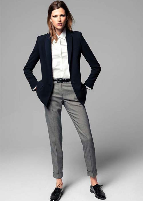 Outfit con pantalón gris: 27 looks de moda para mujeres con actitud   Outfit con pantalon gris, Como combinar pantalon gris, Pantalón gris